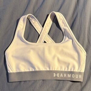 Under Armour Women's Cream and Gray Sports Bra